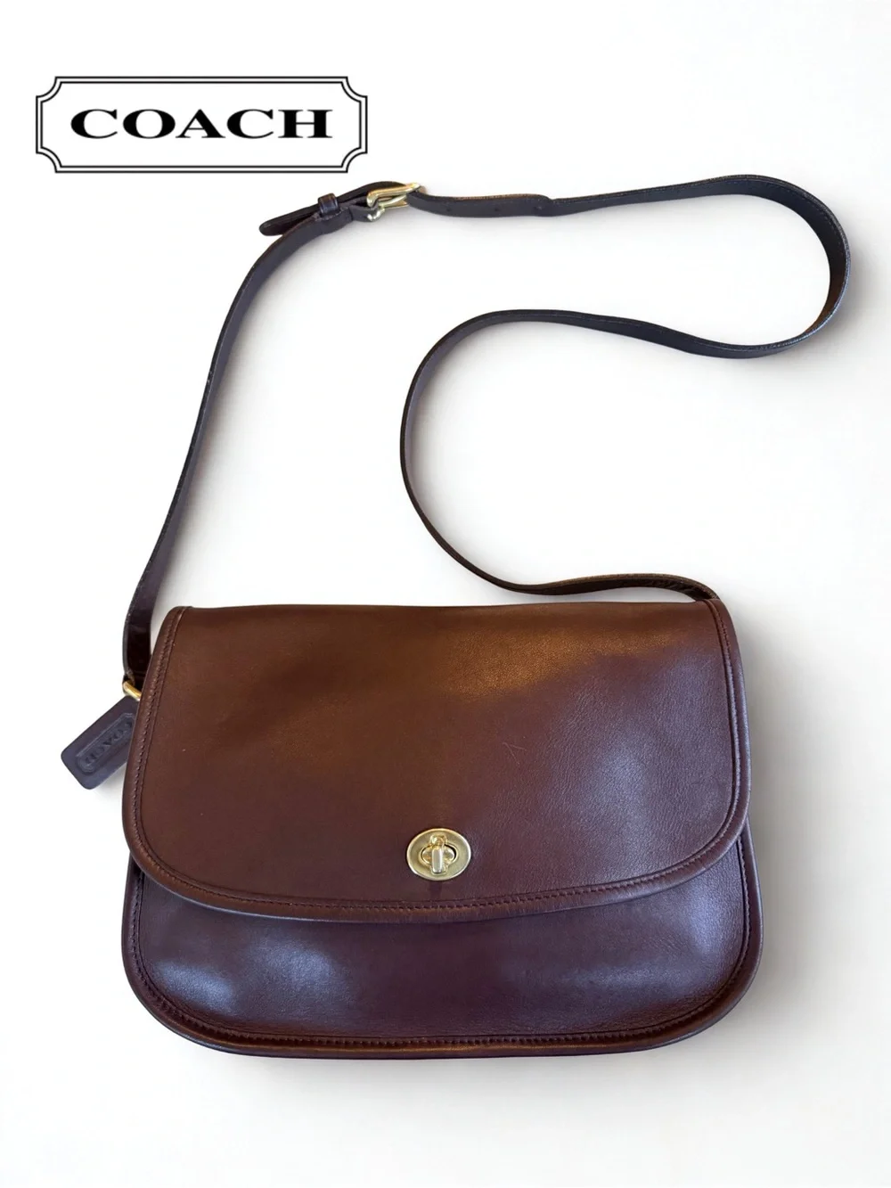 COACH 🌟👜 Pristine Vintage Mahogany Leather City Bag 9790 Crossbody w/ Dust Bag - Picture 1 of 11